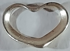 Vintage Sterling Silver OPEN HEART PENDANT #4, 3/4″ long, 1.03g