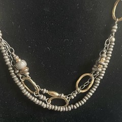 Gorgeous Vintage J & I 925 Sterling Silver Gold Filled Two Tone Necklace