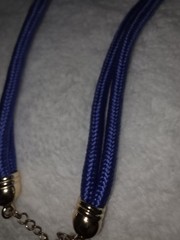 Vintage Blue Rope Knot Necklace 80s Retro Halloween Parties