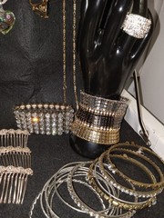 Vintage 2 Modern Costume Jewlery Rhinestone Lot Necklaces Bracelets Pins & More!