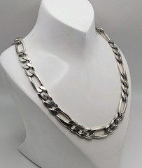 ZCI Italy Sterling Silver 8.5mm Figaro Chain Necklace 26″