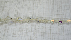 Vintage AB Aurora Borealis Crystal Bicone Bead Choker Necklace Jewelry