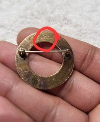 H.G. 1/20 12K GOLD FILLED Round Brooch Pin 1 1/4″