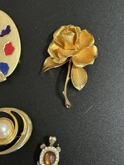 Vintage Jewelry Lot of 9 Vintage Assorted Brooch Pins And Clip On Earrings