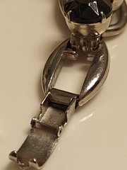 Juliana D & E Layered Jet Black Silvertone 5 Link Bracelet 6.50 BOOK Ref 1062