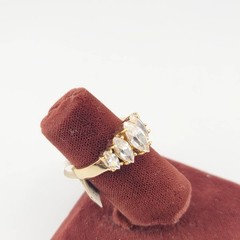 Vtg Sz 7 Ring ESPO Graduated Marquise Cubic Zirconia 14KGE Jewelry Esposito