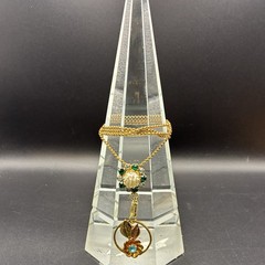 Vintage 12k Gold Filled Watch Chain FOB, ChatelaineSlide,Swivel Dog Clip, ~READ~