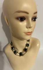 Victorian Silver Filigree Opercullum/Shiva Shell 15 3/4″ Choker Necklace #9107