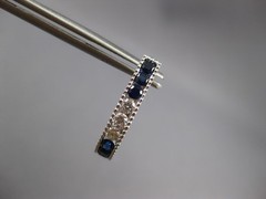 .99CT DIAMOND & AAA SAPPHIRE 14K WHITE GOLD OVAL LEVERBACK HOOP HANGING EARRINGS