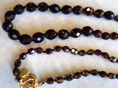 Hattie Carnegie GRADUATING TOPAZ AUSTRIAN CRYSTAL BEAD NECKLACE Vintage