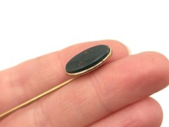 Vintage Antique Art Deco Solid 10K Gold & GF Bloodstone EIF CO Stick Hat Pin