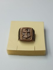 USSR Signet ring with a relief image of an anchor in the center 21 mm Solid en