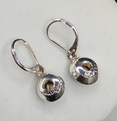 NAPIER Silver Tone Blue Swarovski Crystal Drop Pierced Earrings, NEW ON CARD
