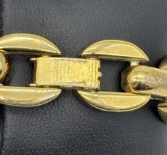 Vintage 1980s Bracelet Chunky Bold Chic Geometric Gold-Tone Metal Links Unsigned