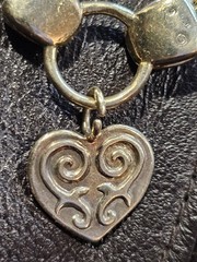 SHUBE Sterling Silver Gold Vermeil Heart Multi-Strand Liquid Chain Necklace