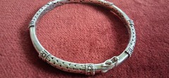 Vintage Sarda 925 silver Dragon Bone bangle bracelet and matching earrings.