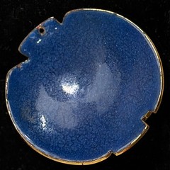 Vintage David Kuo Champleve Enamel Signed Abstract Modernist Oval Pendant
