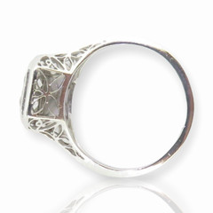 .Antique Handmade 0.35ct Old European Cut Diamond Set Platinum Ring Val $4460