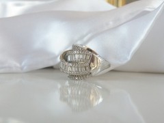 Sterling Silver 925 Multi Row Baguette CZ Highway Ross Simons Ring Size 6
