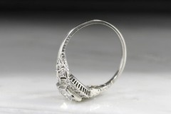 1 CT White Round Cut Simulated Diamond Retro Art Deco Antique Ring In 925 Silver