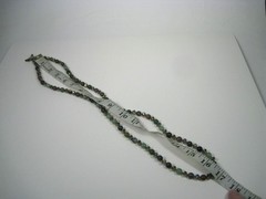 Vintage Yoli Gemstone Moss Agate Stone Faceted Glass Beaded Necklace Toggle