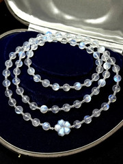necklace moonstone rock crystal Art Deco style