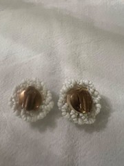 vintage clip earrings beaded bundle, no name brand, cute