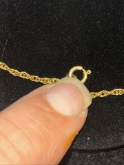 Vintage Thin 14k Yellow Gold Filled Rope Chain Necklace 18 Inch Long