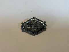 Vintage Sky Blue Baguette Round Marquis Rhinestone Brooch Pin