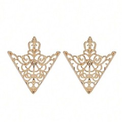 Triangle Brooch Pin Vintage Hollow Unisex Collar Decor Gift Shirt Collar Pin 1Pc