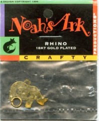 Noah’s Ark Rhino Charm 18kt Gold Plated