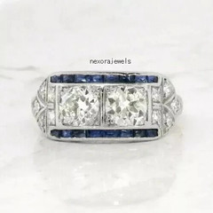 3.05Ct Art Deco Vintage Style Lab Created Diamond Wedding 14K White Gold FN Ring