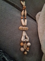 Original Vintage Designer MCM Bronze Bovine Coral Gemstone Bone Estate Necklace