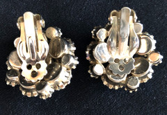 VINTAGE JULIANA AB RHINESTONES /GOLD TONE 5 LINK BRACELET AND EARRINGS SET