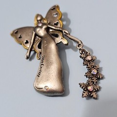 IMAGINE Winter Fairy Angel Pewter Rhinestone Brooch Pin DD Patricia Darling Dash