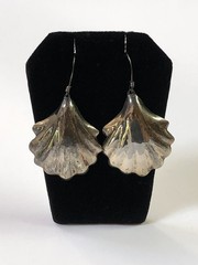 Vintage TAXCO TE-05 Sterling Silver Mexico Large 2.25″ Seashell Dangle Earrings