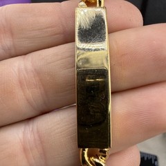 Vintage ID Bracelet Gold Tone Blank 7”