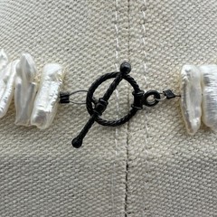 Vtg Pippa Baroque Stick Pearl Necklace Sterling Silver 18 Inch Artisan Statement