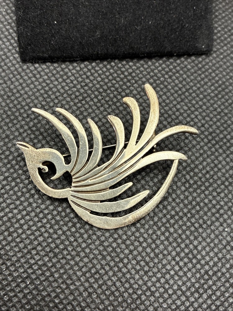 VINTAGE MODERNIST ARJ HECHO EN MEXICO D.F. 925/1000 STERLING SILVER BIRD PIN