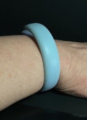 Vintage Minimalist Mod Pastel Blue Lucite Bangle Bracelet with Matte Finish