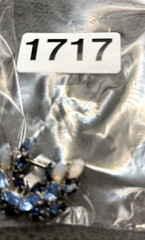 Vintage Two Tone Blue Crystal and Faux Opalite Rhinestone Wreath Brooch