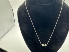 1.82g Vintage Sterling Silver 925 Birds on Branch Pendant Necklace 18 in M