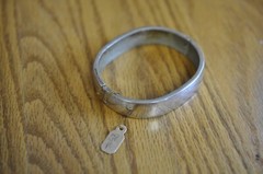 Vintage Sterling Silver Stamped .925 Cuff Bracelet 2 5/8 Round Clasp Snap Close