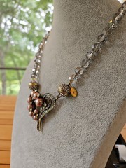 Heidi Daus Pink Pearl & Crystal MAGNETIC pendant From the Snap Apart Collection