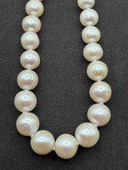 JTV Semi Baroque Graduated Pearl Necklace Sterling Silver 925