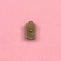 Vintage 14k Gold Onyx Seed Pearl Charm Pendant Fob Victorian Revival Midcentury
