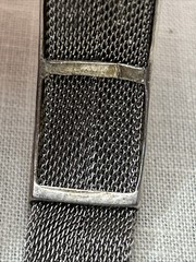 Vintage Square Marcasite Mesh Band Bracelet Magnetic Clasp 7″