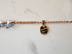 NOS Vintage Karu Gold & blue Tone Choker Necklace Collar Fashion