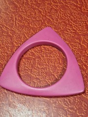 PAIR Vintage 80s 90s Geometric Plastic Bangle Bracelets Cyndi Lauper 1980s 1990s