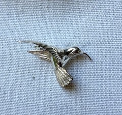 Vintage Sterling 925 JEZ Jezlaine Hummingbird Pin Brooch